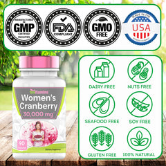 Cranberry pills free from dairy, nuts, seafood, soy and gluten