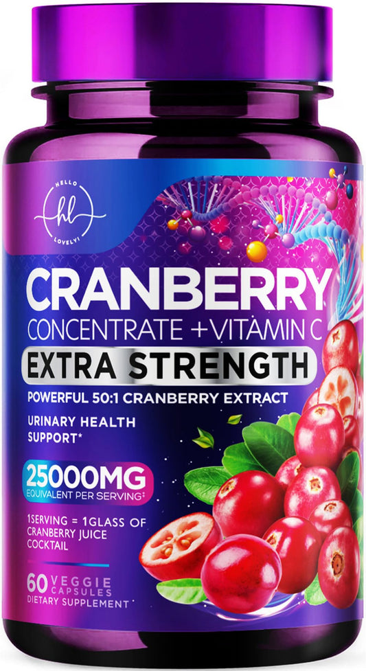 Cranberry supplement pills with 25,000 mg 3x strength whole fruit extract