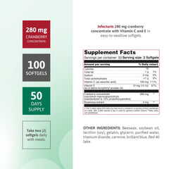 Vitamin C and Vitamin E supplements with cranberry capsules