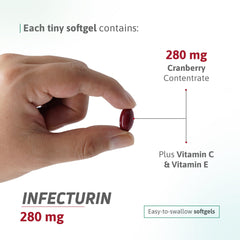 Ingredient panel showing cranberry concentrate and antioxidants