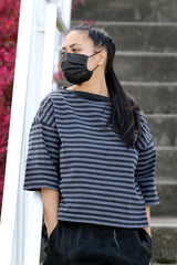 Close-up of inner latex-free fabric of Cranberry Carbon mask