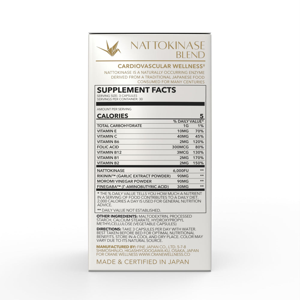 CRANE WELLNESS Nattokinase 6000 FU packaging box