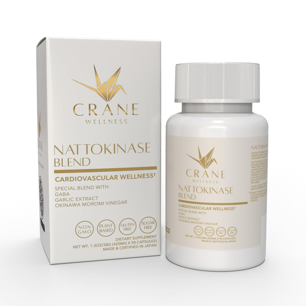 Ingredients display showing nattokinase 6000 FU and natural extracts