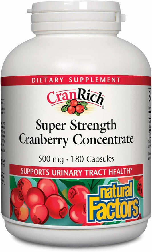 Natural Factors CranRich Cranberry Concentrate bottle on white background