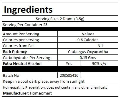 Front view of Crataegus Oxyacantha pellets packaging and label
