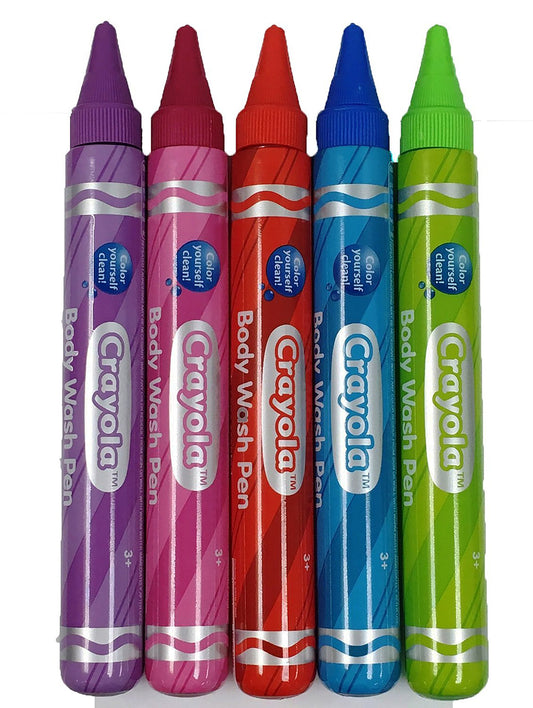 Crayola Crayon Kids Body Wash tubes in assorted colors for playful baths.