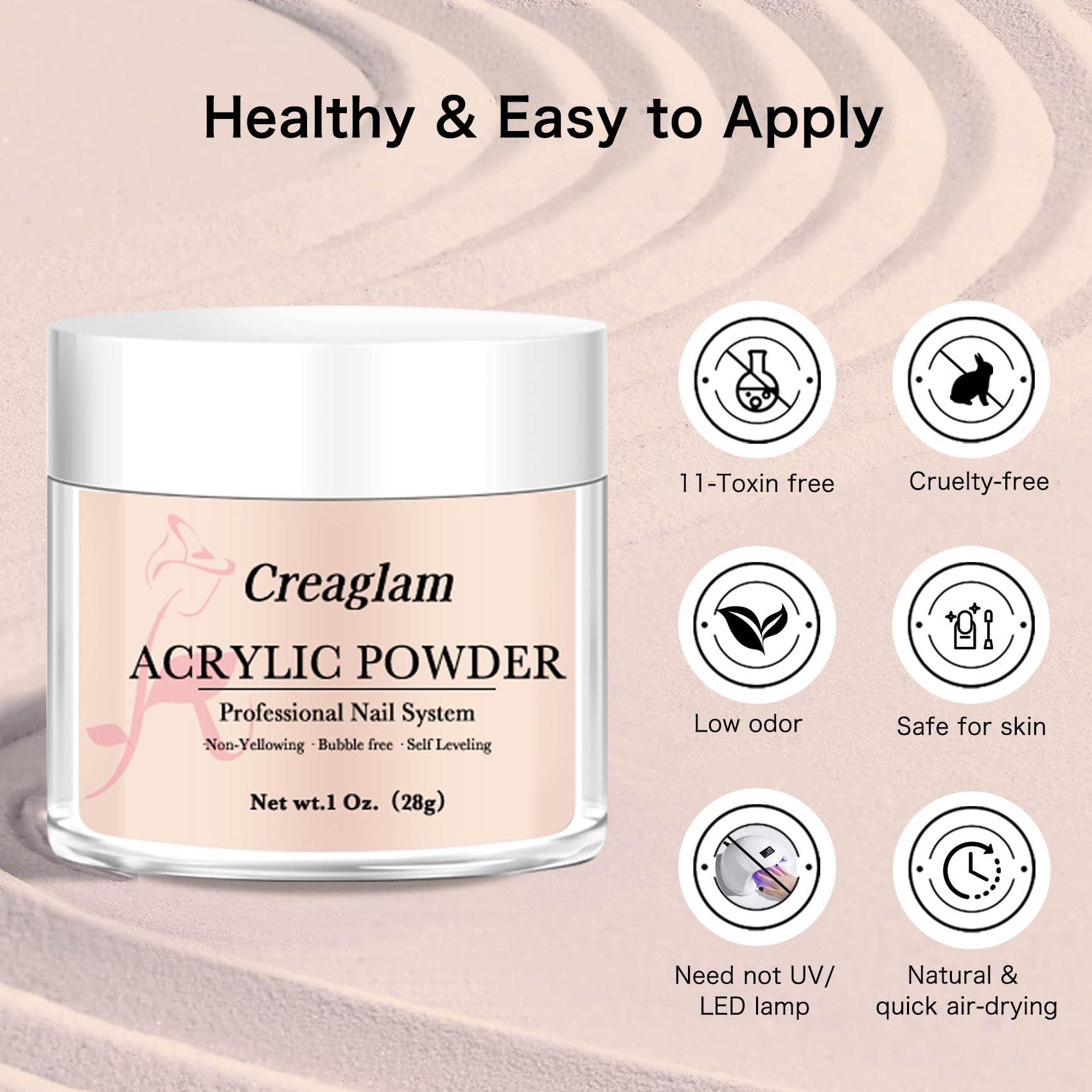 Creaglam three-color system enabling 3D nail art and extensions.