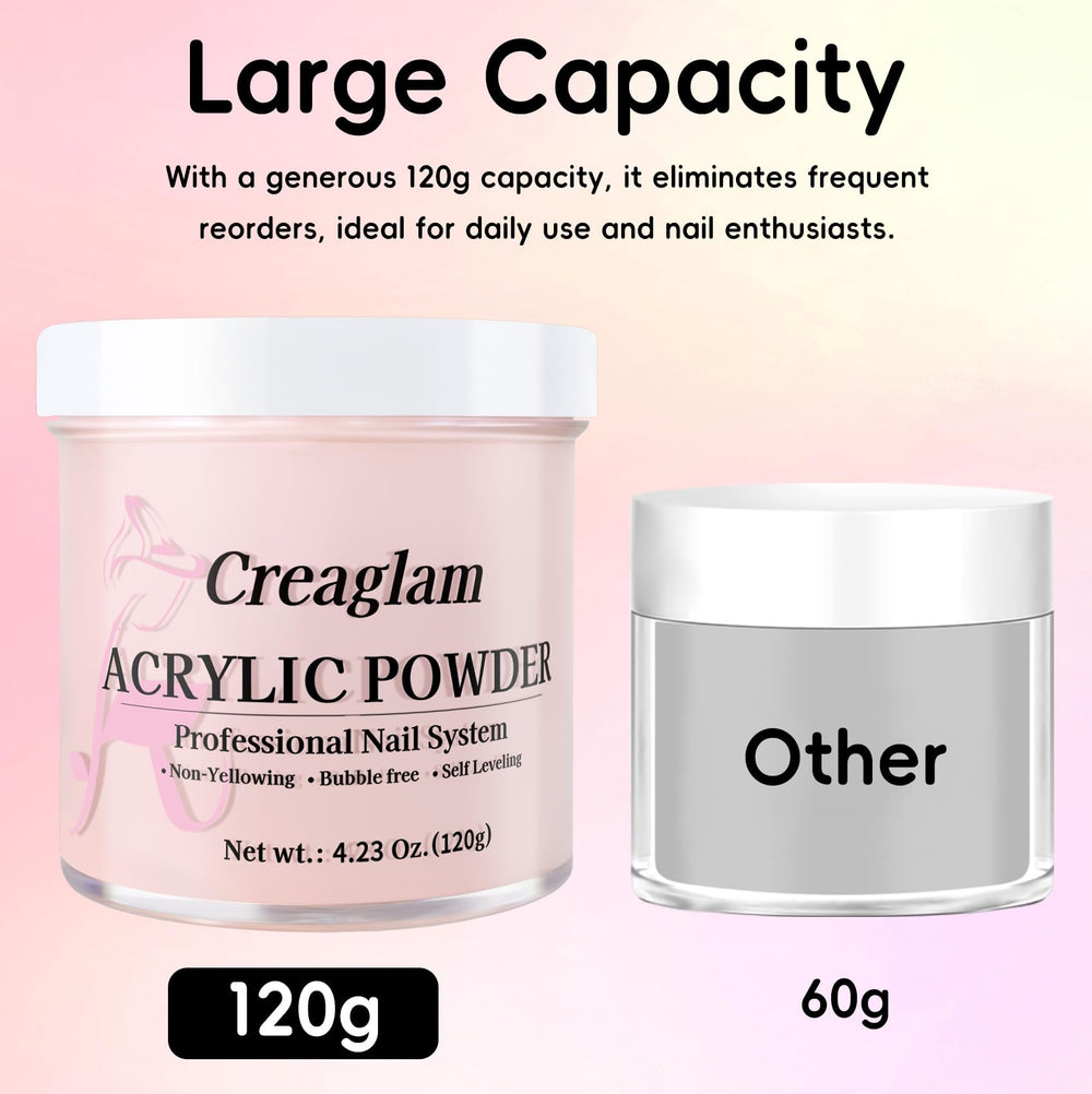 Creaglam acrylic powder used for 3D nail art sculpting