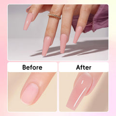 Creaglam acrylic powder crystal-clear finish maintaining natural look