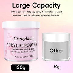 Creaglam yellow-resistant powder keeps nails vibrant and chip-free.