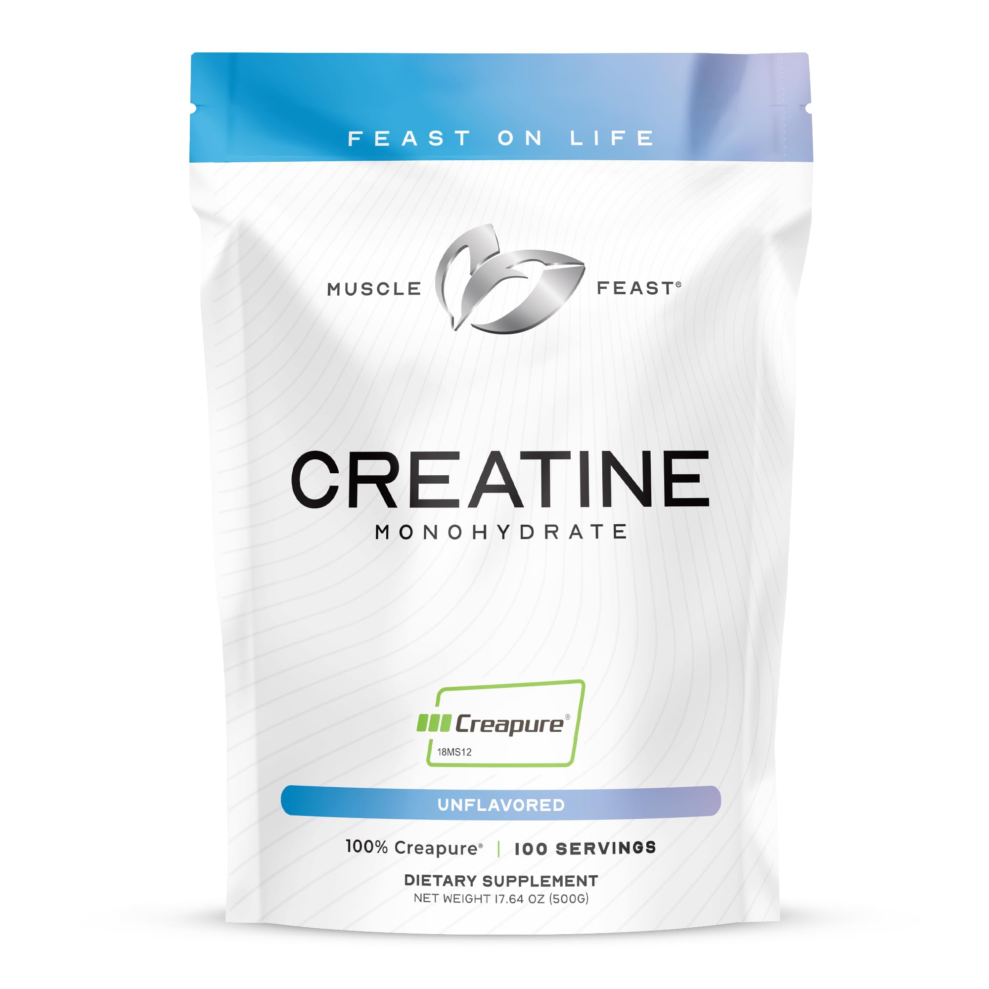 Creapure Creatine Monohydrate powder unflavored 500g container