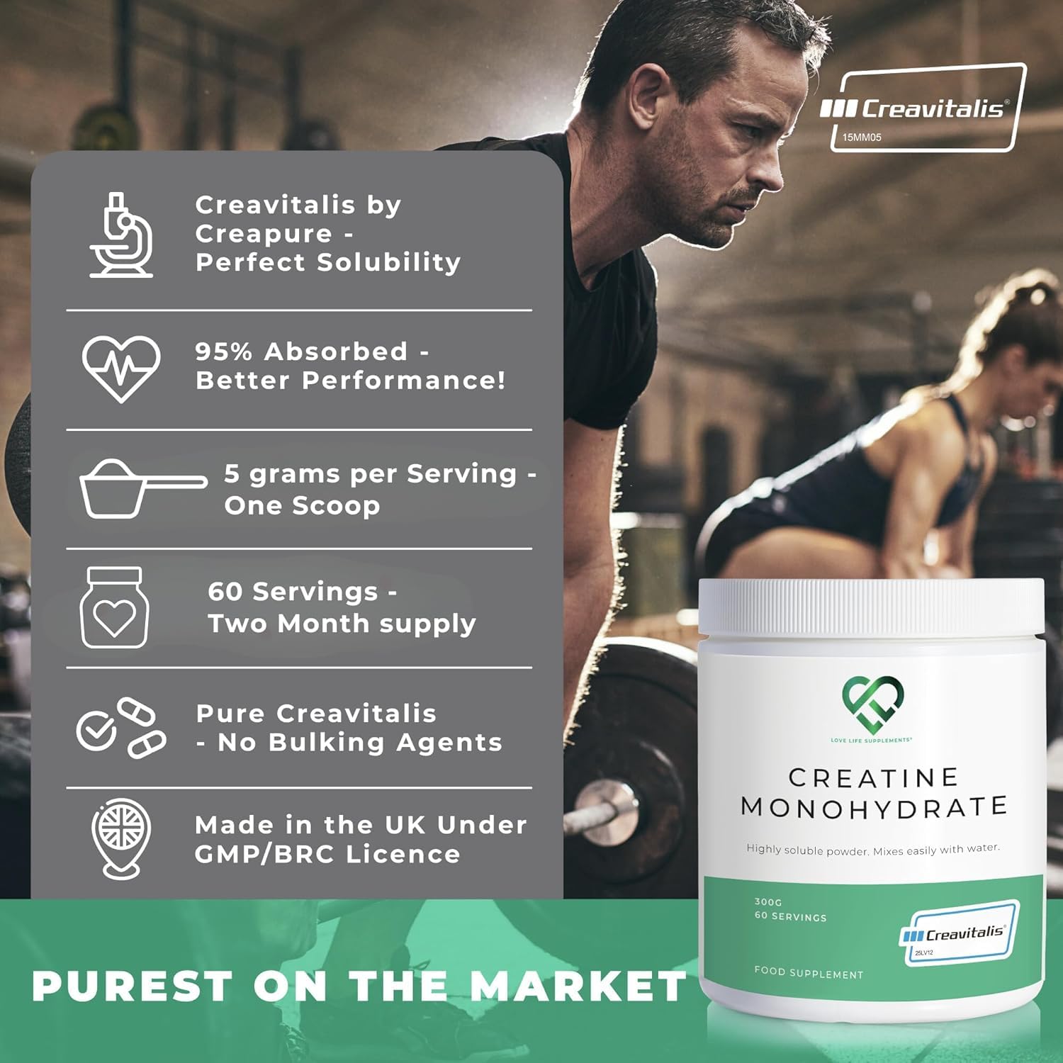 Usage instructions and serving size for Creapure Creatine Monohydrate