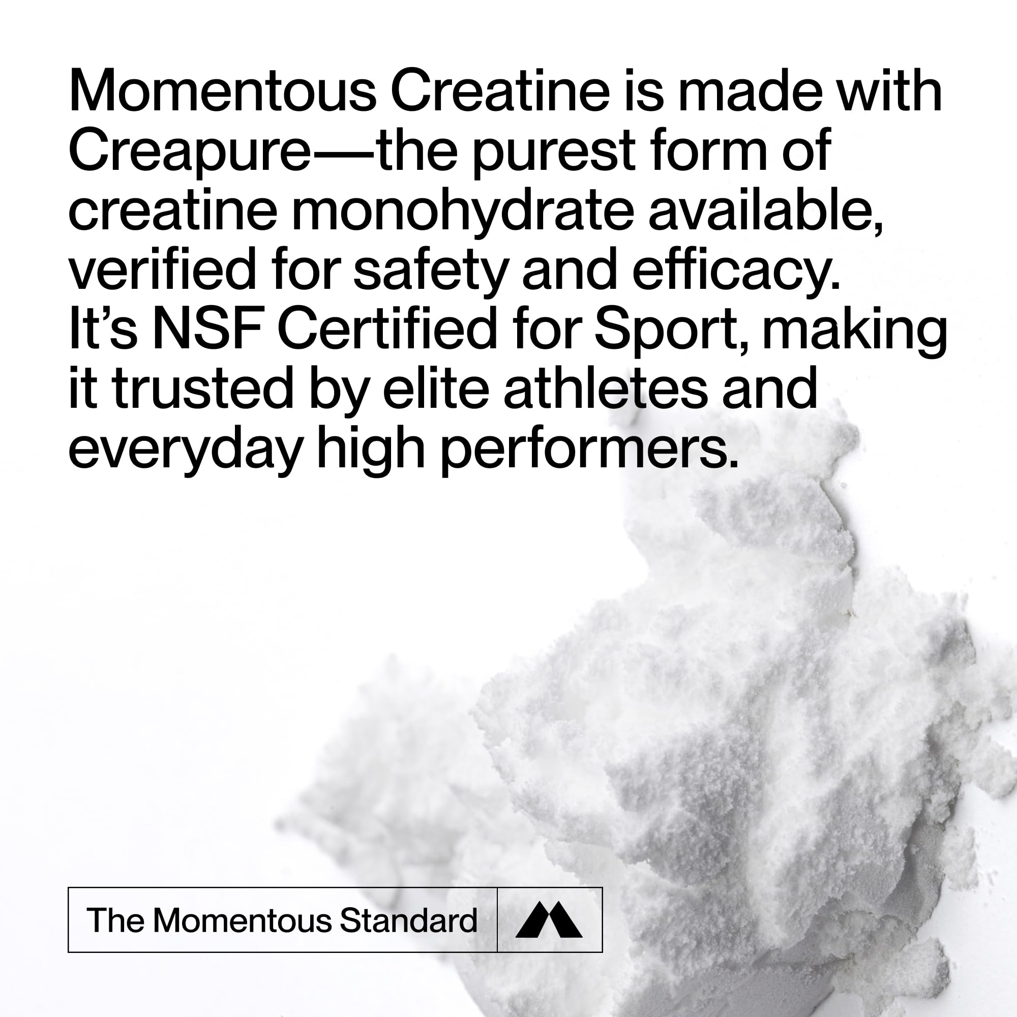 Creapure label close-up on creatine powder