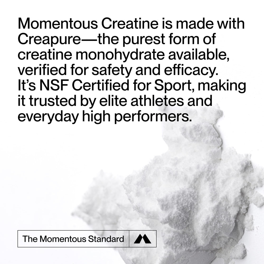 Creapure label close-up on creatine powder
