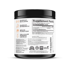 Natural Orange flavored Creapure creatine powder label graphic
