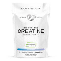 Front view of Muscle Feast Creapure 250g canister