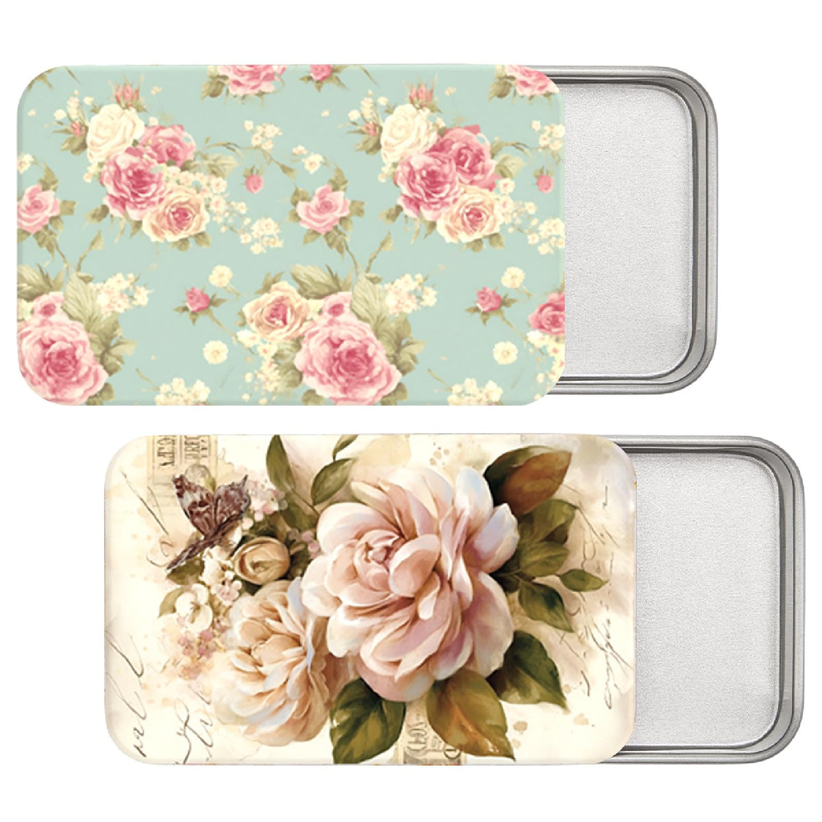 CREATCABIN dental floss case with flower pattern – front view