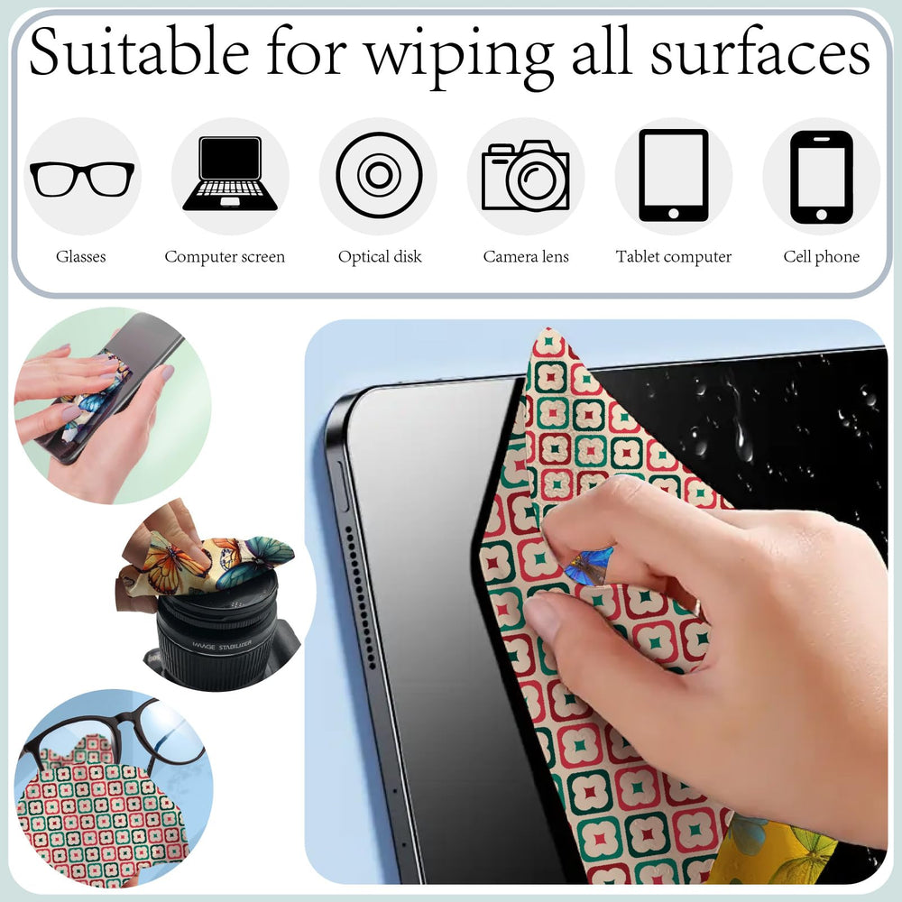 CREATCABIN 6-pack Christmas-pattern microfiber cleaning cloths - assorted festive designs
