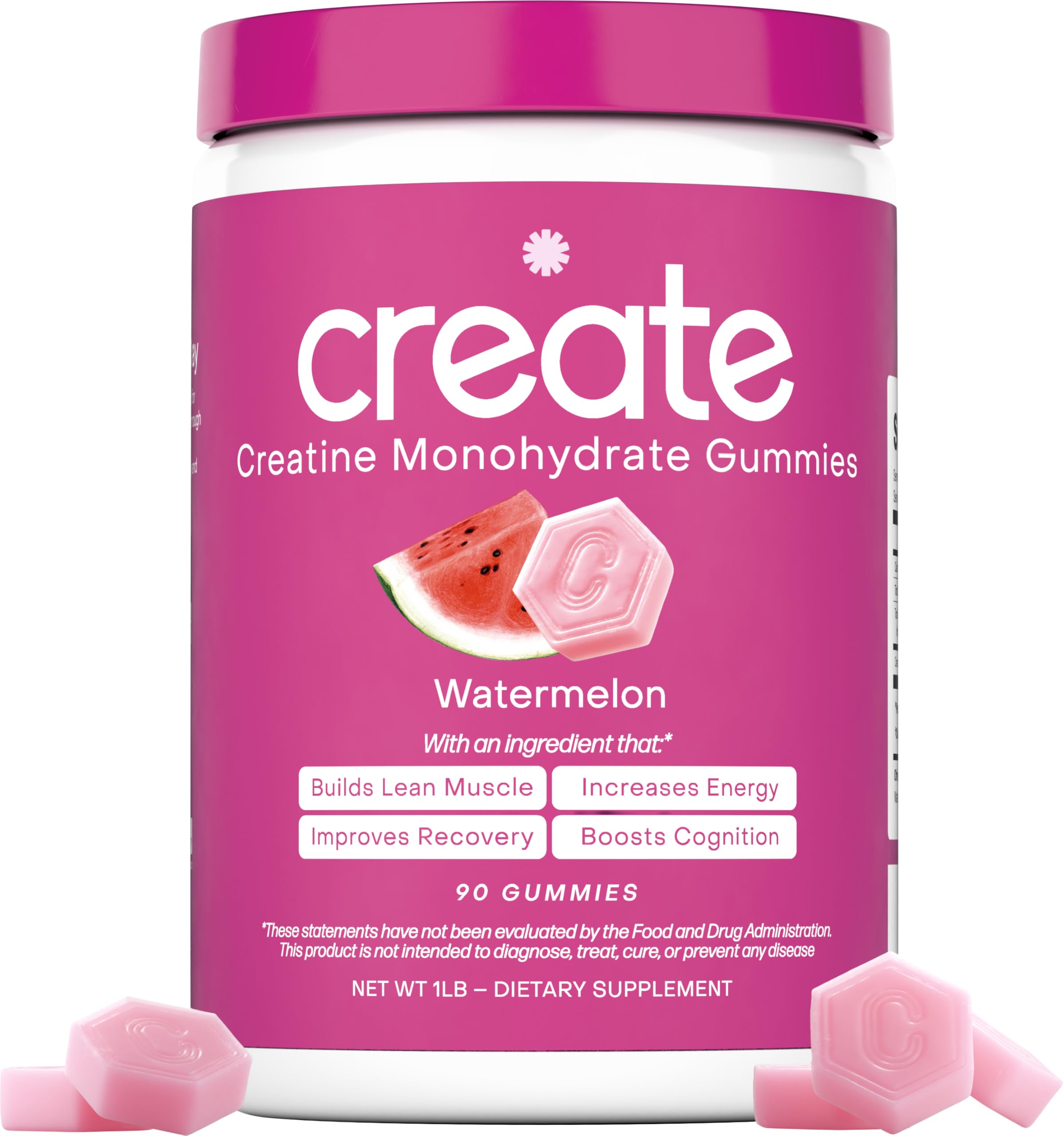 Create Creatine Gummies pack front highlights vegan, performance-focused formula.