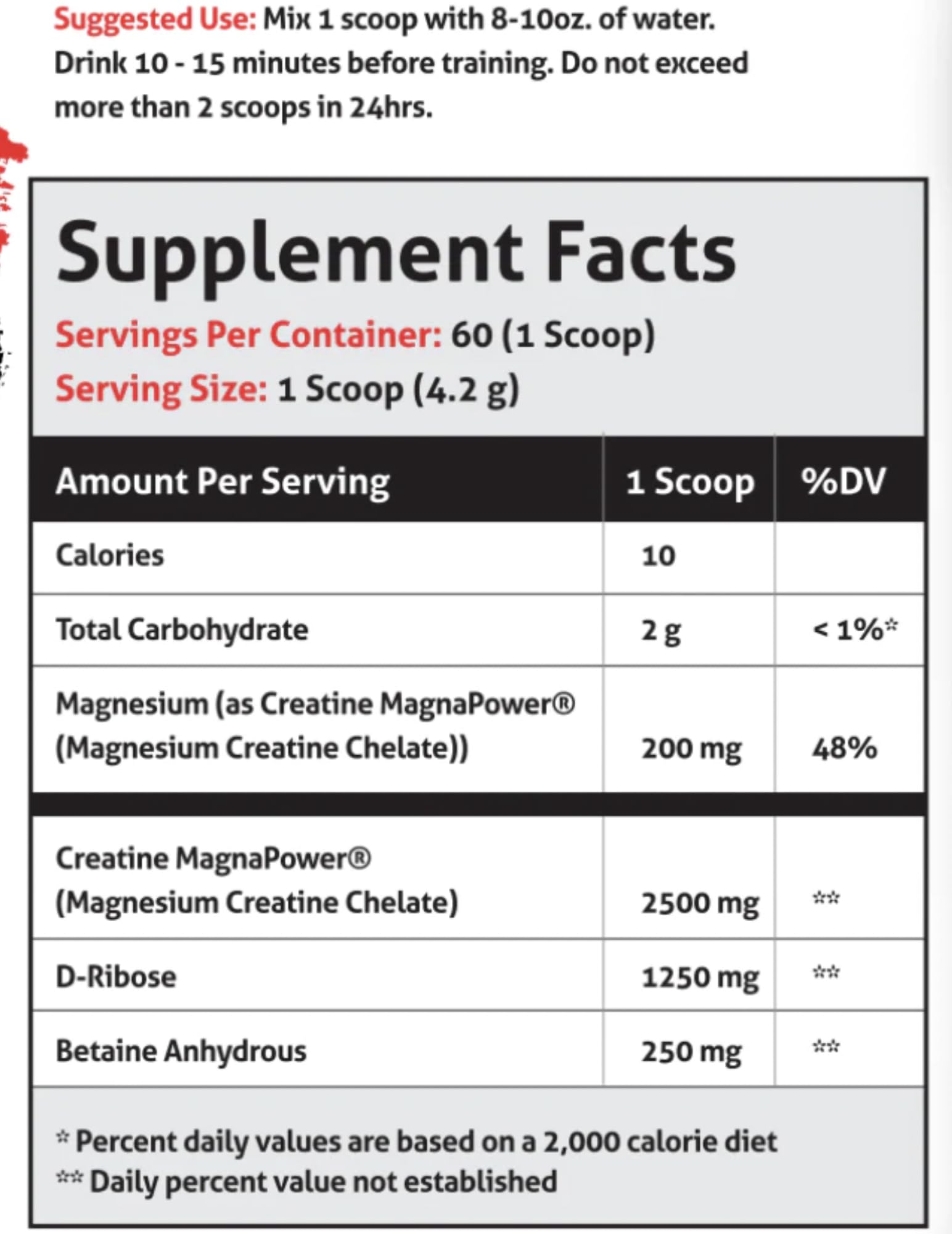 Unflavored Creatine Chaos powder with a scoop