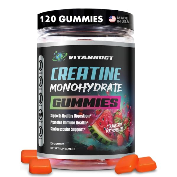 Creatine Gummies 5g strawberry watermelon front view