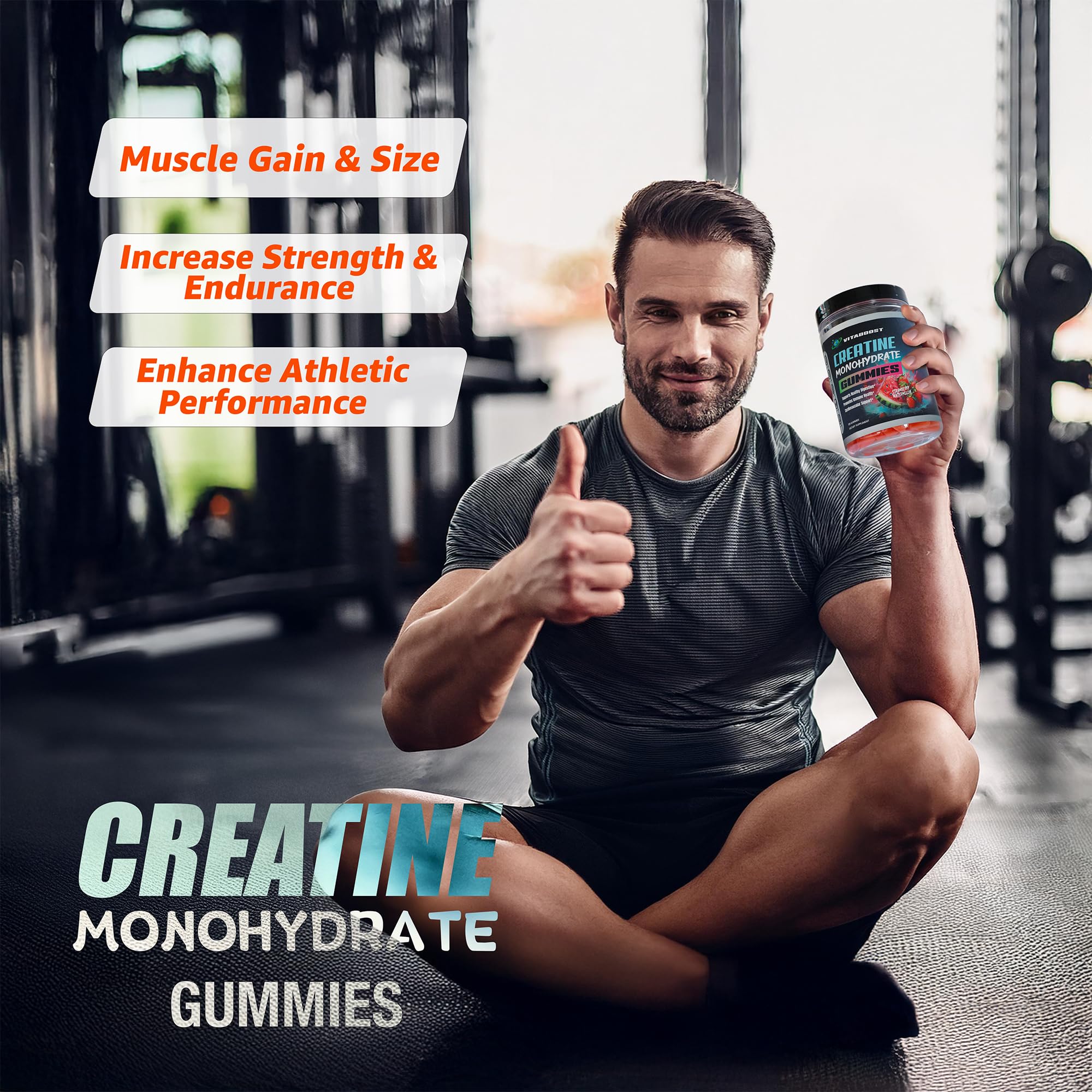Vegan and halal certification labels on Creatine Gummies