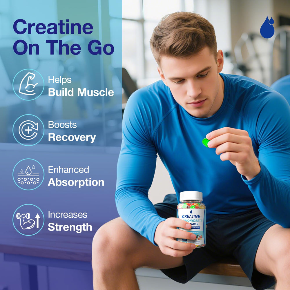 Creatine Gummies packaging back with nutrition label