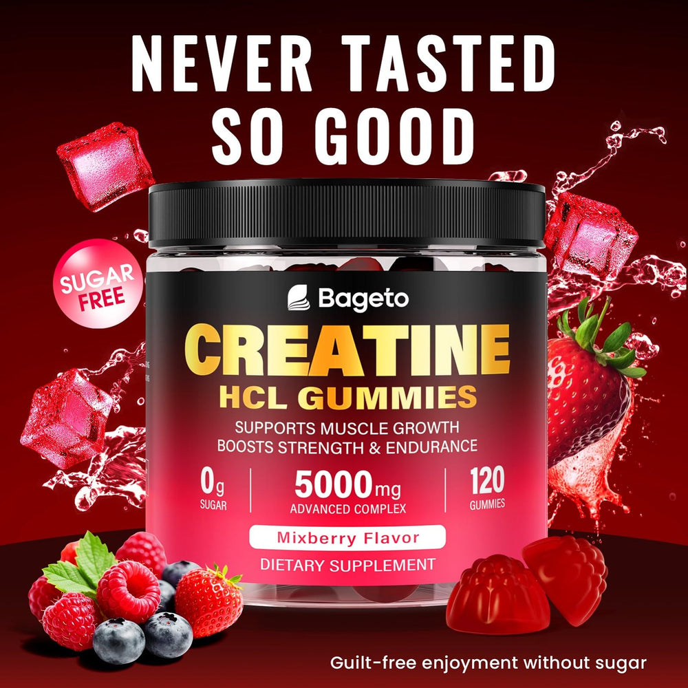 Close-up of mixed berry flavored Creatine HCL Gummies