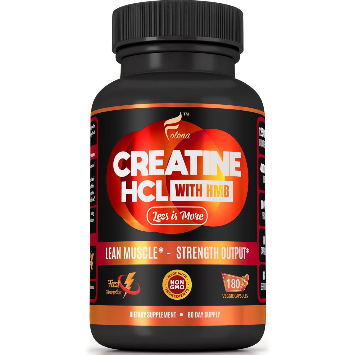 Bottle of Creatine HCl Capsules with HMB