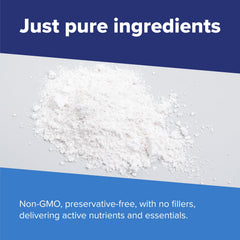 Unflavored powder shows no artificial sweeteners or dyes