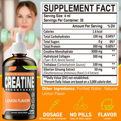 Dropper delivering liquid creatine under the tongue