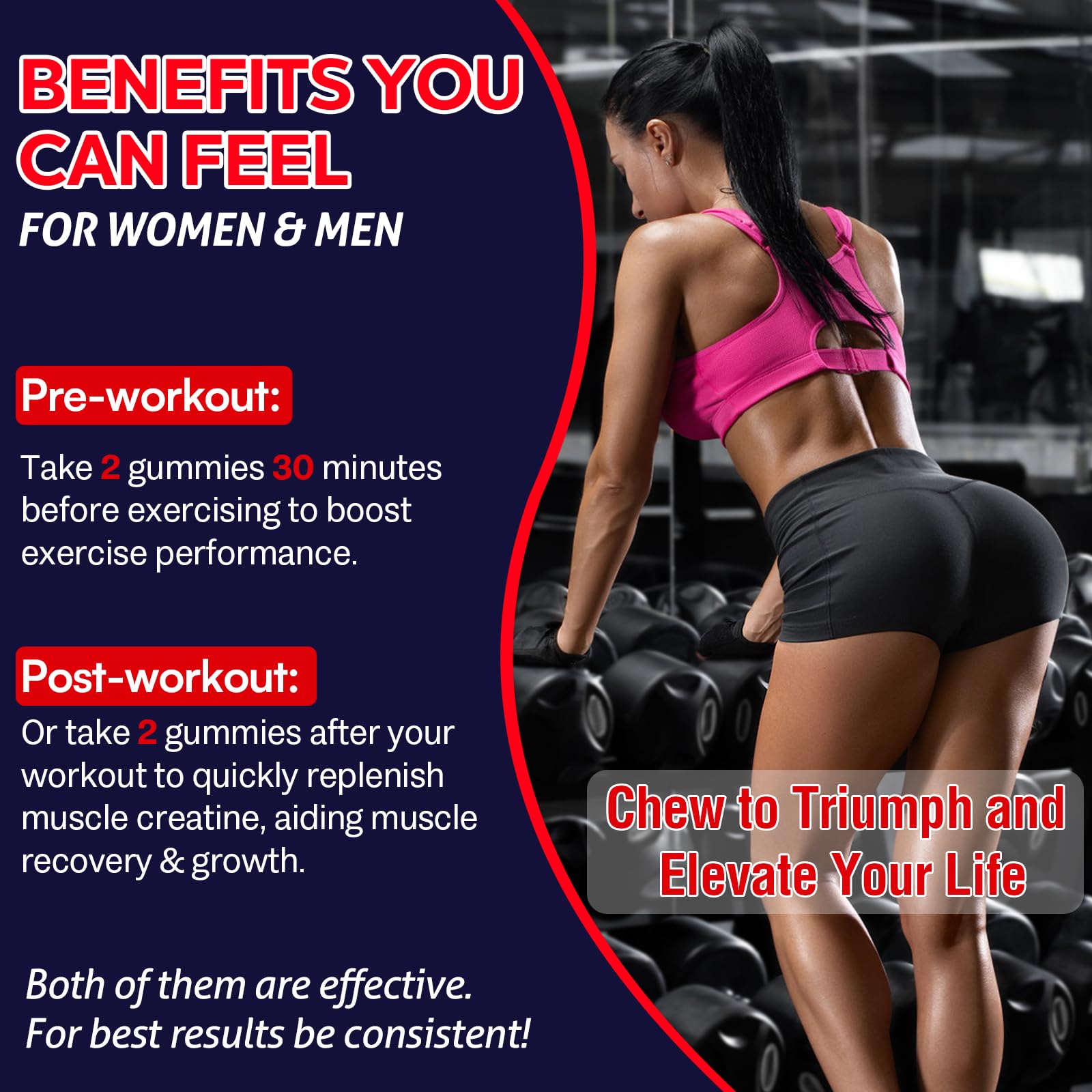 Supplement facts panel for Creatine Monohydrate Gummies