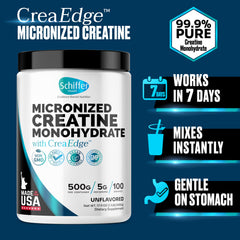 Creatine Monohydrate Powder 500g scoop and label