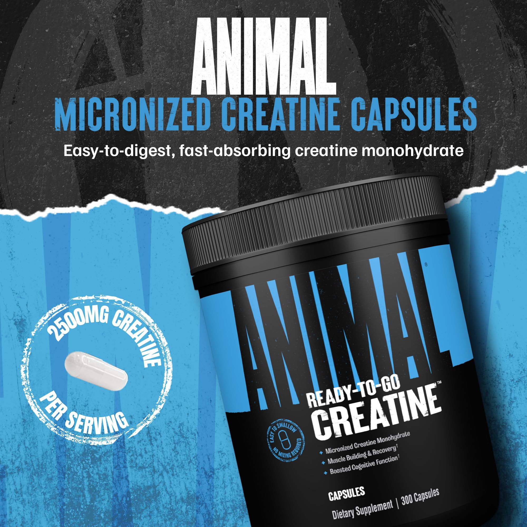 2.5g per serving creatine monohydrate capsules