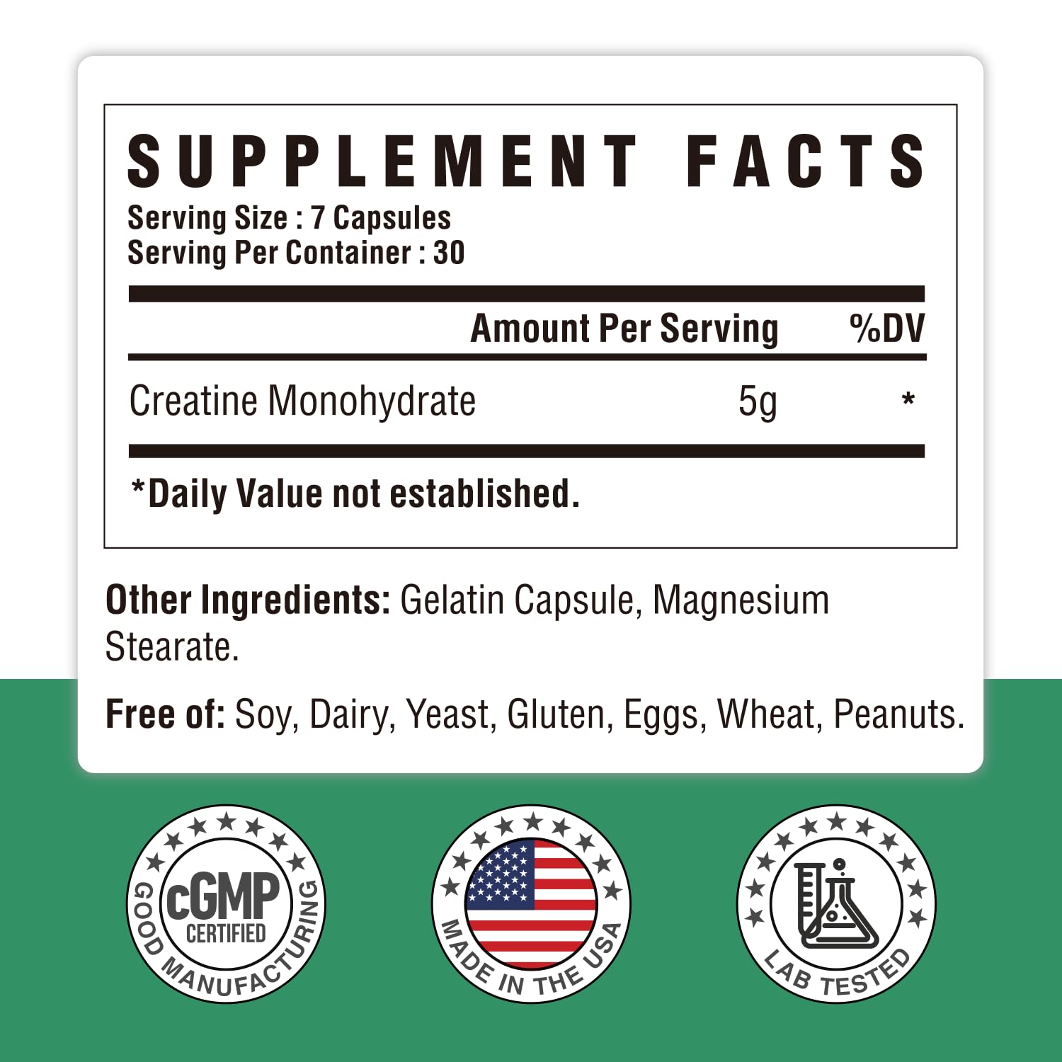 Close-up of micronized Creatine Monohydrate capsules
