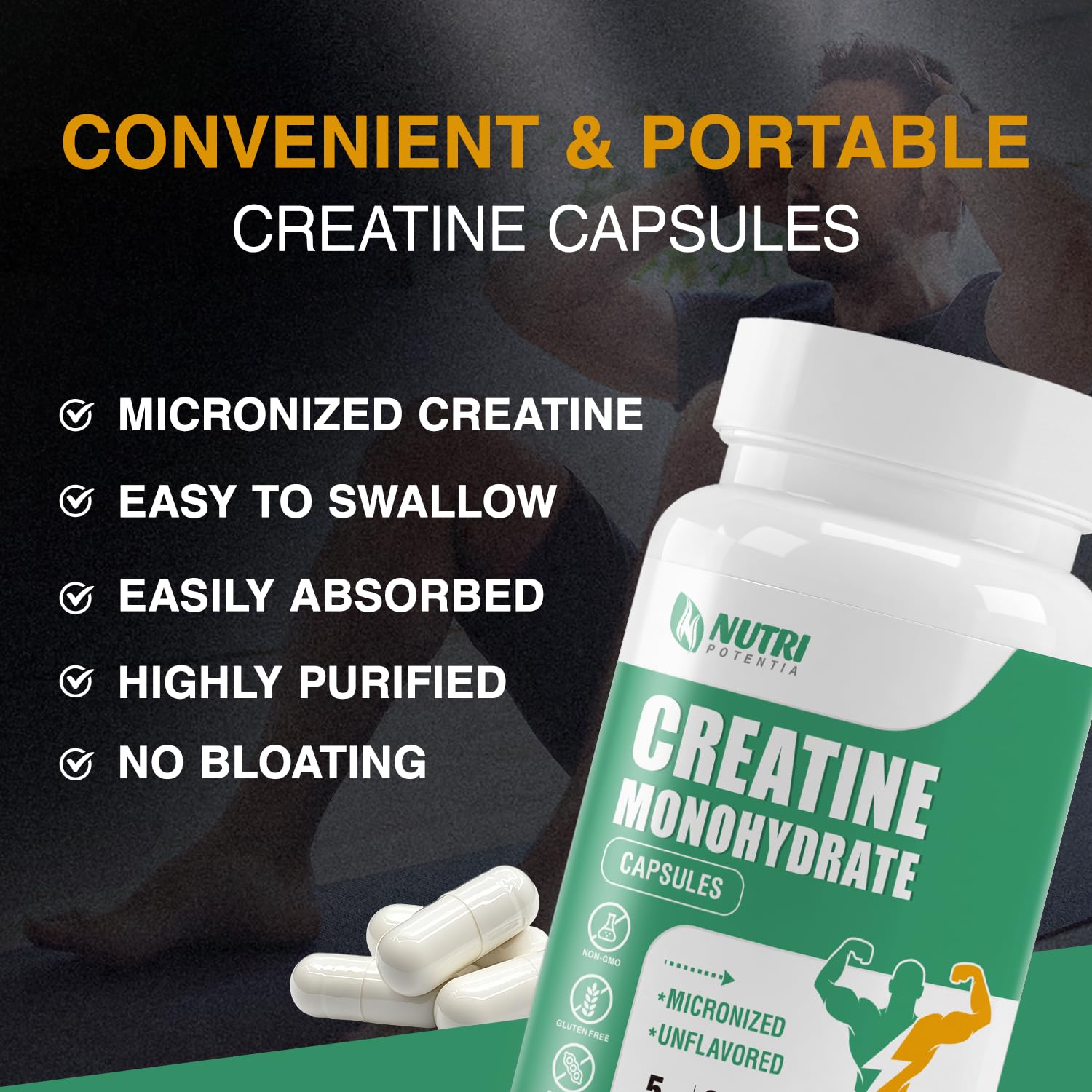 Non-GMO and cGMP compliant labeling on bottle