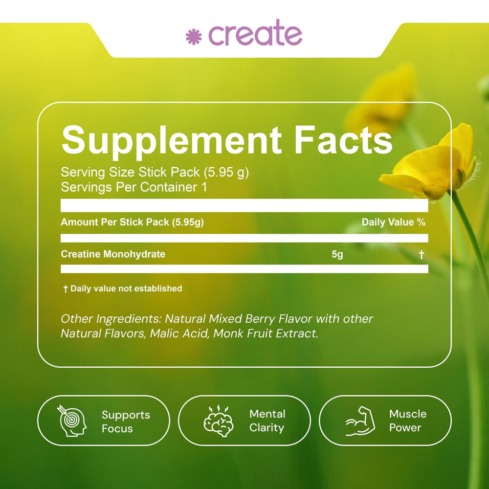 Box packaging for Creatine Monohydrate – Mixed Berry flavor