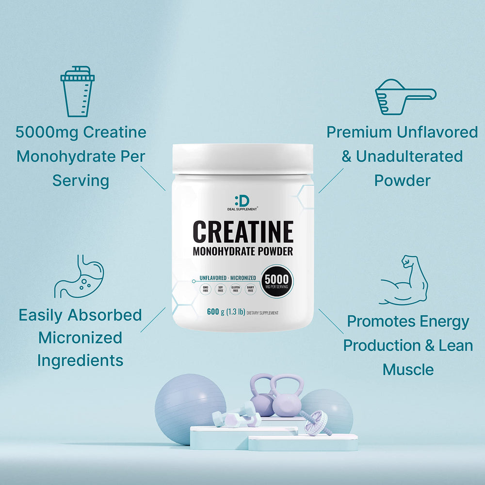 Serving scoop of creatine monohydrate with 5000mg dose