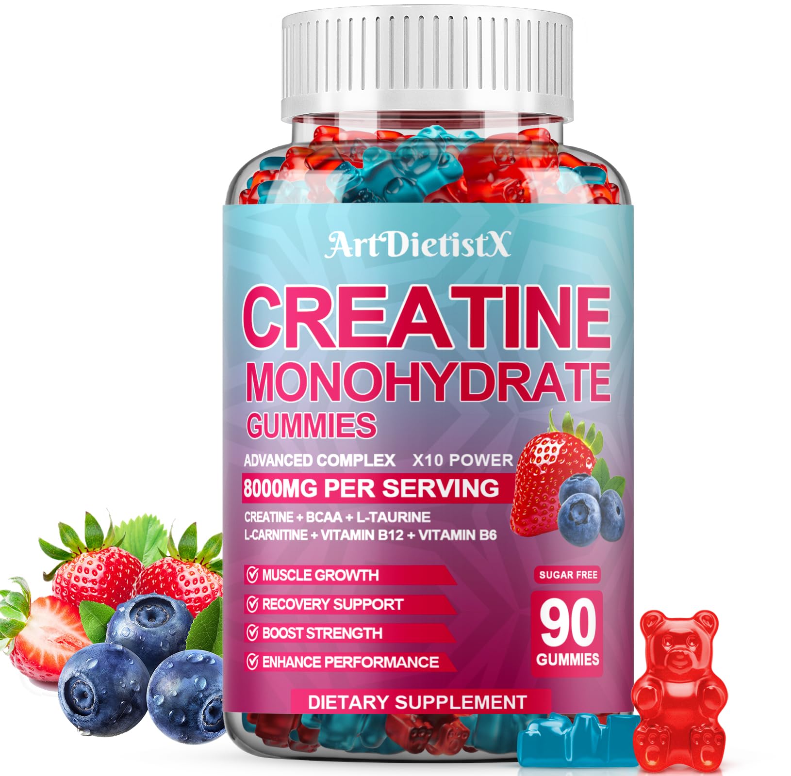Creatine Monohydrate Gummies bottle front label