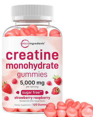 Bottle of Creatine Monohydrate Gummies with 120 count label