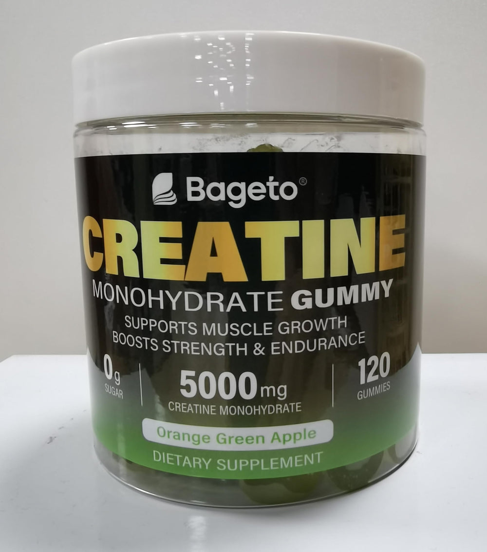 Vegan, sugar-free, non-GMO, gluten-free labels on Creatine Monohydrate Gummies