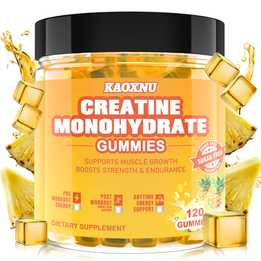 Creatine Monohydrate Gummies bottle – Pineapple flavor