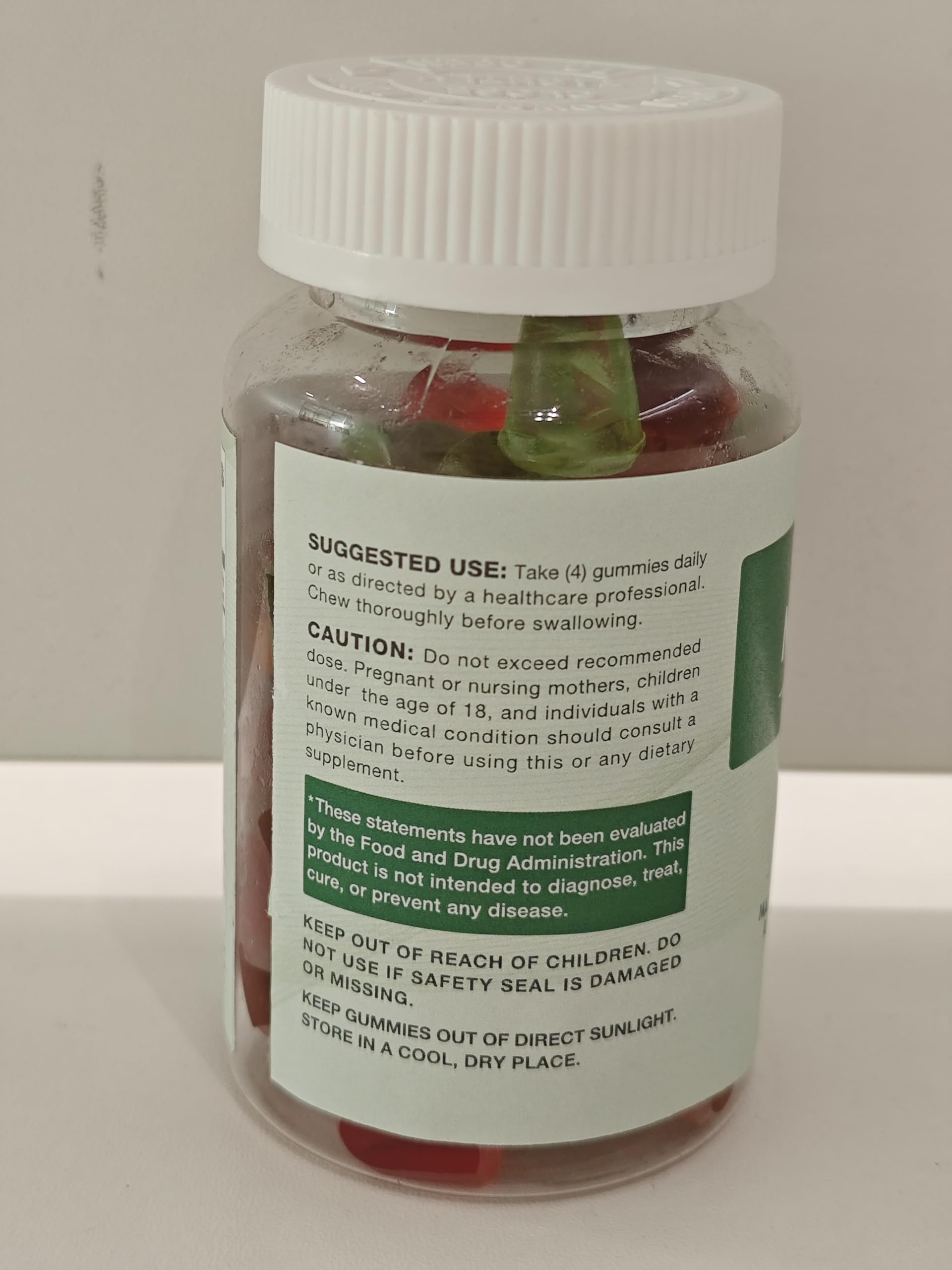 160-count bottle with open cap