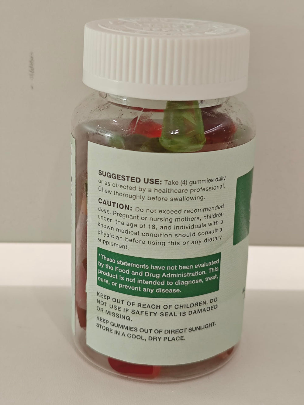 160-count bottle with open cap