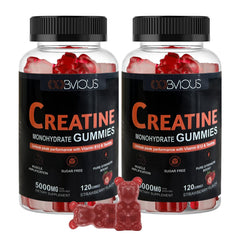 Creatine Monohydrate Gummies bottle label highlighting 5g per serving