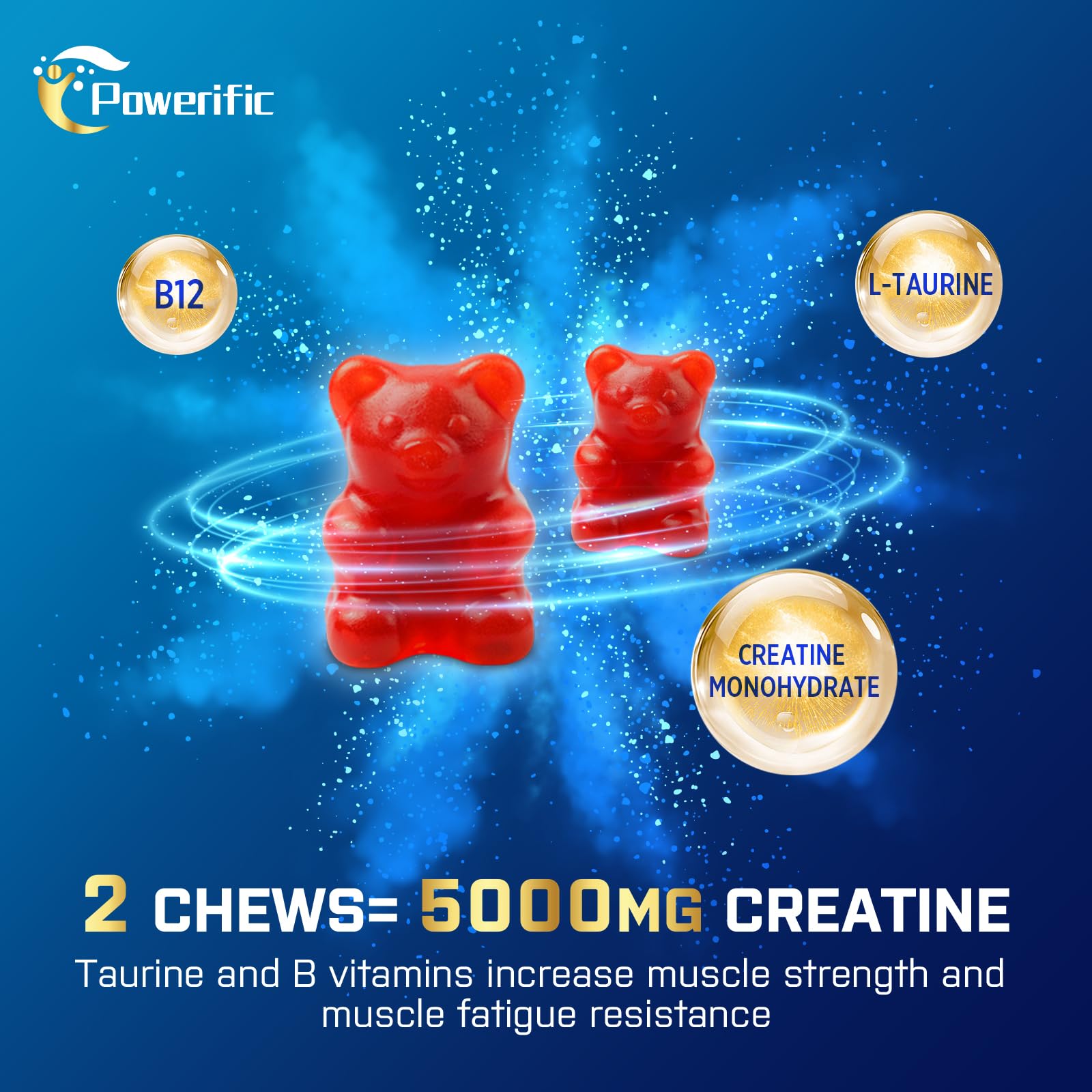 Gummies with Taurine and Vitamin B6 & B12 accents