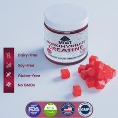 Label showing 'Made in Florida, USA' on Creatine Gummies bottle