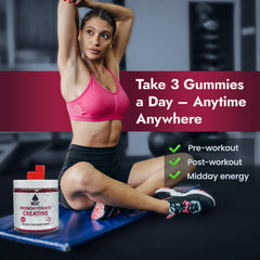 Nutrition facts and ingredients on Creatine Gummies bottle