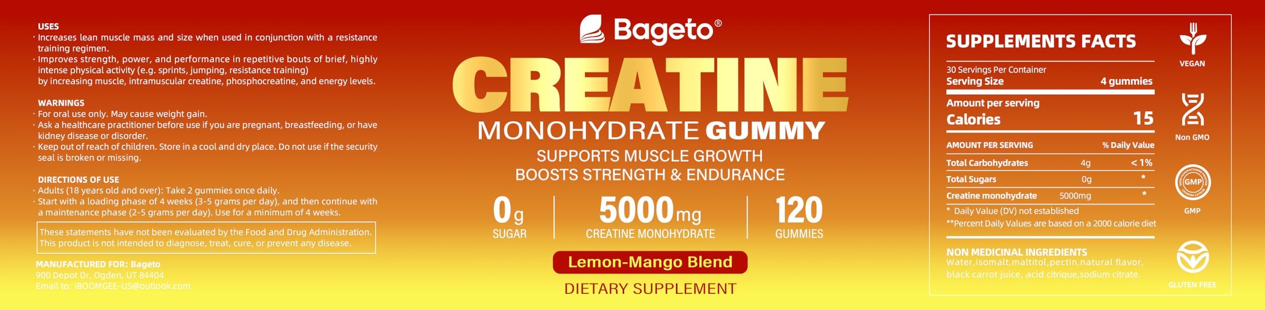 Close-up of lemon-mango flavored gummies