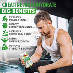 Back of Creatine Monohydrate Gummies bottle showing label